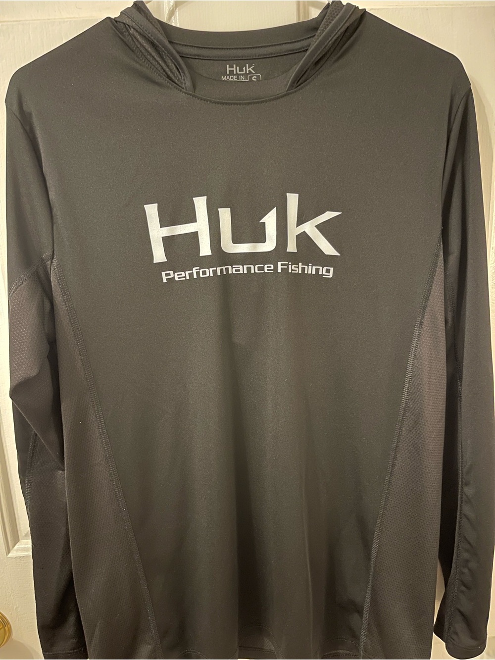 Huk Black Performance Fishing Shirt with Hood